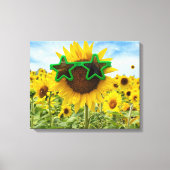 Zonnebloem met Star Sunbril Canvas Afdruk (Voorkant)