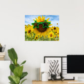 Zonnebloem met Star Sunbril Poster (Thuiskantoor)