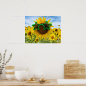 Zonnebloem met Star Sunbril Poster (Keuken)