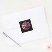 Zonnebloem met sterke borstkanker vierkante sticker (Envelop)