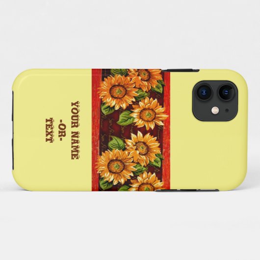 Zonnebloem met tekst Case-Mate iPhone case (Achterkant (horizontaal))