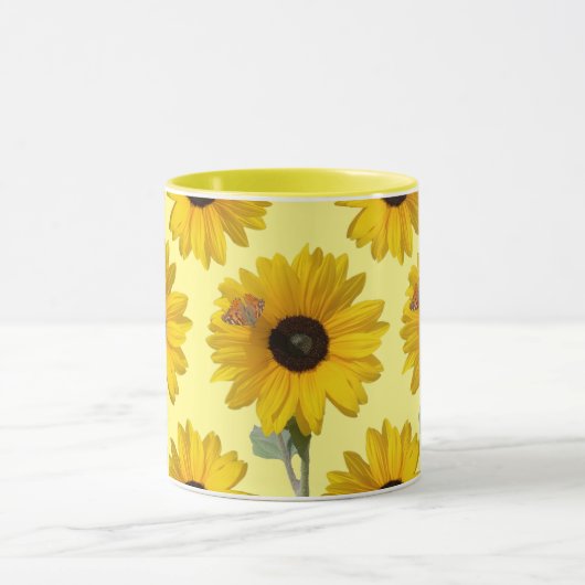 Zonnebloem met Vlinder Mok (Midden)