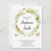 Zonnebloem, met Vrijgezellenfeest van Butterflies  Kaart (Voorkant)