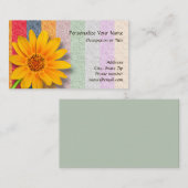 Zonnebloem met vrolijke strepen van kleur visitekaartje (Voorkant / Achterkant)