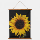 Zonnebloem met waterdruppels hangend wandkleed (Voorkant)