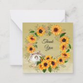 Zonnebloem met Waterverf Hartelijk dank Notitiekaartje (Voorkant)
