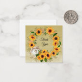 Zonnebloem met Waterverf Hartelijk dank Notitiekaartje (Voorkant / Achterkant in situ)
