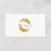 Zonnebloem met waterverf visitekaartje (Achterkant)