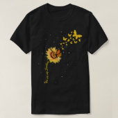 Zonnebloem met  zonnebloem, met vlinderbloemvork t-shirt (Design voorkant)