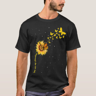 Zonnebloem met  zonnebloem, met vlinderbloemvork t-shirt