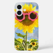 Zonnebloem met zonnebril Case-Mate iPhone case (Achterkant)