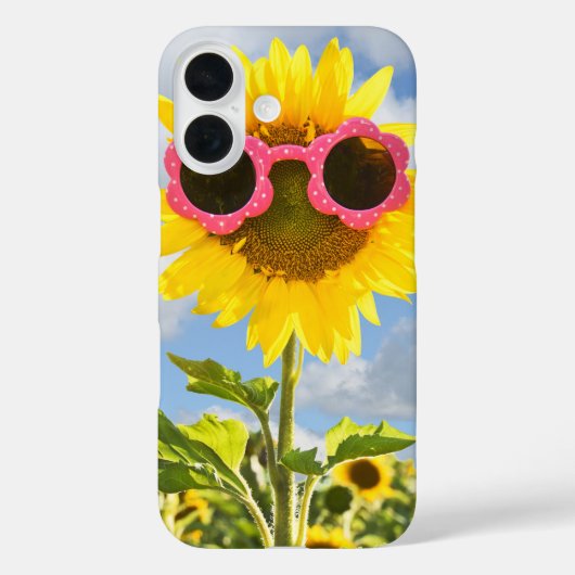 Zonnebloem met zonnebril Case-Mate iPhone case (Achterkant)