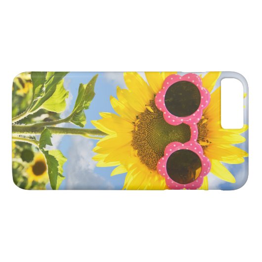 zonnebloem met zonnebril Case-Mate iPhone case (Achterkant (Horizontaal))