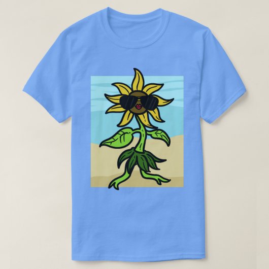Zonnebloem met zonnebril in de zon t-shirt (Design voorkant)