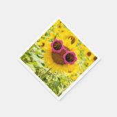 Zonnebloem met zonnebril servet (Hoek)