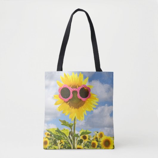 zonnebloem met zonnebril tote bag (Voorkant)