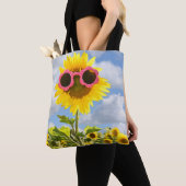 zonnebloem met zonnebril tote bag (Dichtbij)