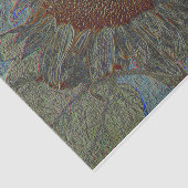 Zonnebloem  metalen goudblauw ontkoppeling tissuepapier (Detail)