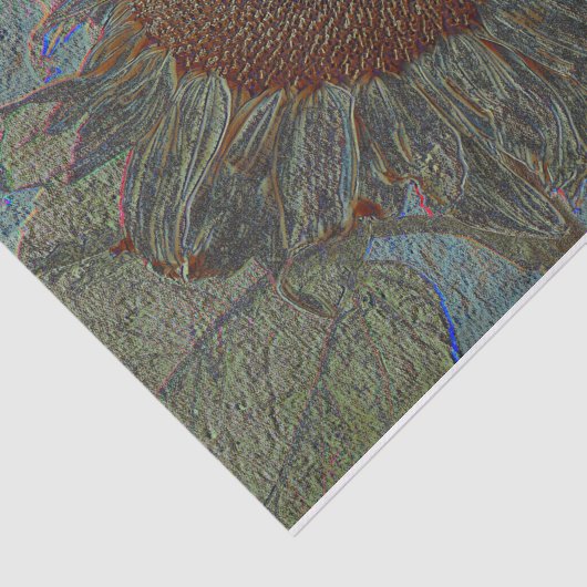 Zonnebloem metalen goudblauw ontkoppeling tissuepapier (Detail)