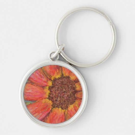 Zonnebloem Metalen Sleutelhanger (Voorkant)