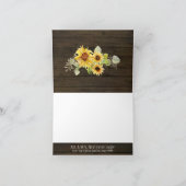 Zonnebloem Metselaarsvaas Rustieke Landelijke Spro Bedankkaart (Binnen)