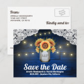 Zonnebloem Metselwerk Pot Hout Save the Date Postk Aankondigingskaart (Voorkant / Achterkant)