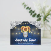 Zonnebloem Metselwerk Pot Hout Save the Date Postk Aankondigingskaart (Staand voorkant)