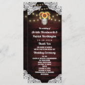 Zonnebloem Metselwerk Pot Houten Kant Bruiloftspro Programmakaart (Voorkant / Achterkant)