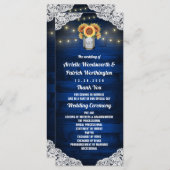 Zonnebloem Metselwerk Pot Houten Kant Trouwprogram Programmakaart (Voorkant / Achterkant)