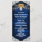 Zonnebloem Metselwerk Pot Houten Kantlijn Trouwpro Programmakaart (Voorkant)