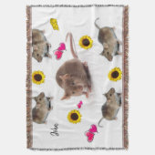Zonnebloem Mice Throw Blanket Deken (Voorkant Verticaal)