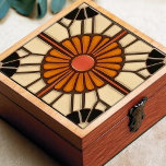 Zonnebloem Mid-Century Symmetrie Arts Craft Moveme Tegeltje<br><div class="desc">Deze exquise middeleeuwse keramische tegel is een liefdevolle eerbetoon aan de aloude Arts and Crafts beweging. Het is vakkundig vervaardigd in onze werkplaats in Barcelona en heeft abstracte symmetrische vormen en imiteert de fascinerende allure van middeleeuwse tegels voor faux relief. De symmetrische design weerspiegelen een harmonieuze balans, de ideale uiting...</div>