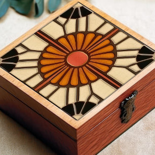 Zonnebloem Mid-Century Symmetrie Arts Craft Moveme Tegeltje