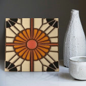 Zonnebloem Mid-Century Symmetrie Arts Craft Moveme Tegeltje