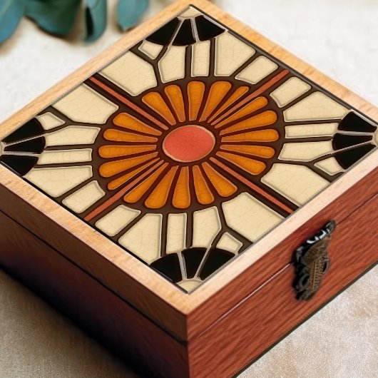 Zonnebloem Mid-Century Symmetrie Arts Craft Moveme Tegeltje