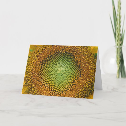 Zonnebloem Midden Afsluiten Opmerking Kaart (Voorkant)