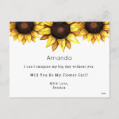 Zonnebloem Mijn Bloemenmeisje-Briefkaart Feestdagenkaart (Achterkant)