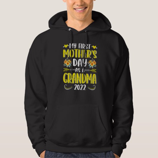 Zonnebloem Mijn eerste Moederdag als oma Mothe Hoodie (Voorkant)
