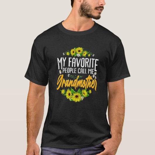 Zonnebloem Mijn favoriete mensen noemen me oma M T-shirt (Voorkant)