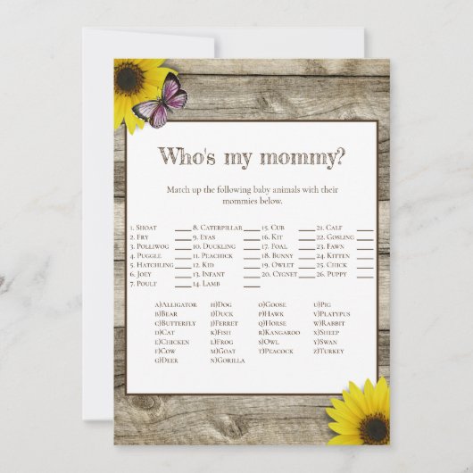 Zonnebloem, mijn mama Baby shower | Roze Kaart (Voorkant)