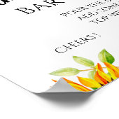 Zonnebloem mimosa bar bruiloftsbord poster (Hoek)