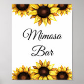 Zonnebloem Mimosa Bar Geel Wit Huwelijksbloemen Poster (Voorkant)