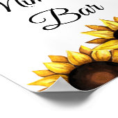 Zonnebloem Mimosa Bar Geel Witte Bloemen Bruiloft Poster (Hoek)