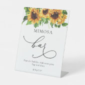 Zonnebloem Mimosa Bar Teken Reclamebord Met Voetstuk (Voorkant)