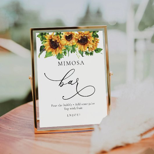 Zonnebloem Mimosa Bar Teken Reclamebord Met Voetstuk