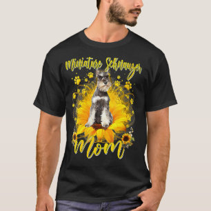 Zonnebloem Miniatuur Schnauzer Mam Dog Moeder's T-shirt