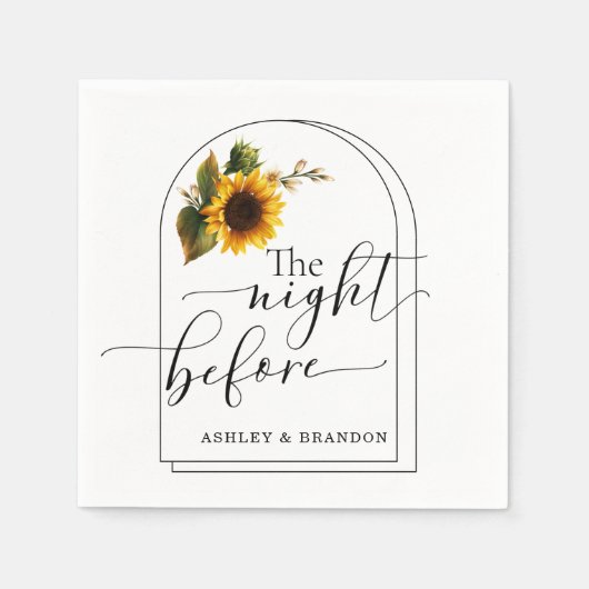 Zonnebloem Minimaal Script De Nacht Voor Servetten (Voorkant)