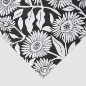Zonnebloem minimaal zwart zwart wit tissuepapier (Detail)