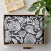 Zonnebloem minimaal zwart zwart wit tissuepapier (Geschenk)