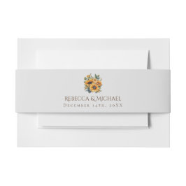 Zonnebloem minimalistische elegante bruiloft uitnodigingen wikkel